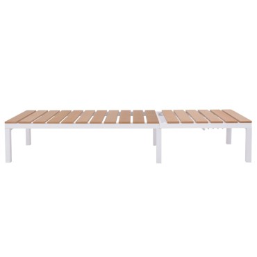 vidaXL Ξαπλώστρα Καφέ από Αλουμίνιο / WPC 63x198x(33-92)cm 1 τεμ.