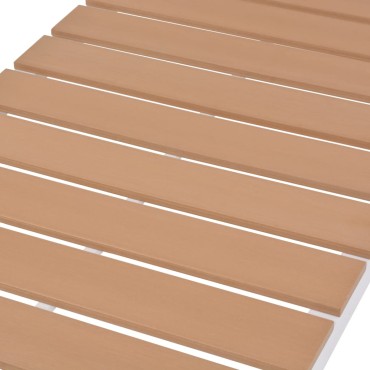vidaXL Ξαπλώστρα Καφέ από Αλουμίνιο / WPC 63x198x(33-92)cm 1 τεμ.