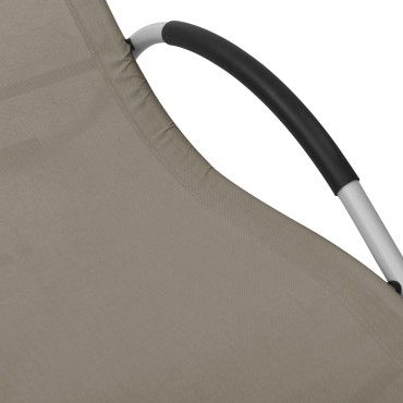 vidaXL Ξαπλώστρα Taupe / Γκρι από Textilene 159x62x67cm 1 τεμ.