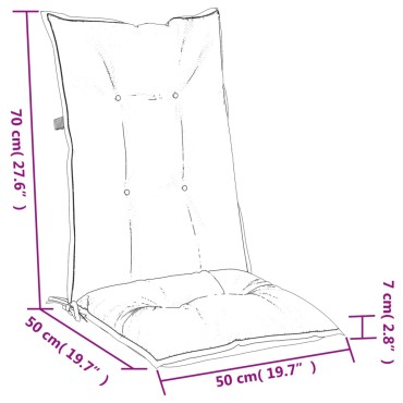 vidaXL Μαξιλάρια Καρέκλας με Πλάτη 4 τεμ. Μπλε 120x50x7cm Ύφασμα