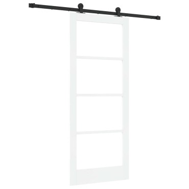vidaXL Συρόμενη Πόρτα ORKDAL 83 x 202 εκ. Μασίφ ξύλο πεύκου και γυαλί