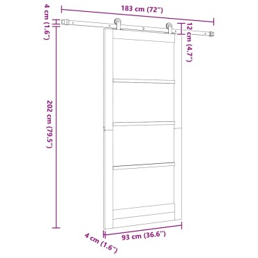 vidaXL Συρόμενη Πόρτα ORKDAL Φυσικό 93 x 202 cm