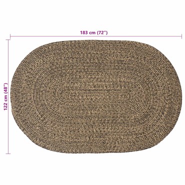 vidaXL Χαλιά χώρου Μαύρο 122x183cm Γιούτα