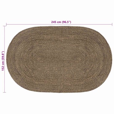 vidaXL Χαλιά χώρου Μαύρο 152x245cm Γιούτα
