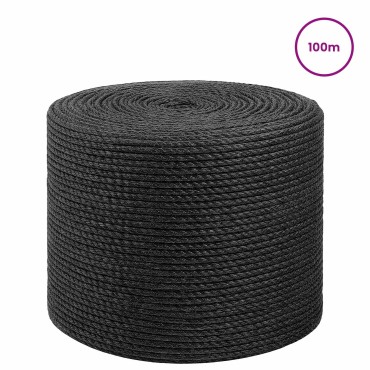 vidaXL Σχοινί γιούτας 2 τμχ. 2 mm Μαύρο 100% Τζούτα Tossa