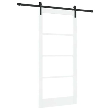 vidaXL Συρόμενη Πόρτα ORKDAL Λευκό και Μαύρο 93 x 202 cm