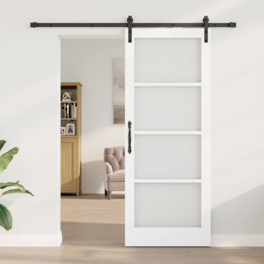 vidaXL Συρόμενη Πόρτα ORKDAL Λευκό και Μαύρο 83 x 211 εκ.