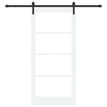 vidaXL Συρόμενη Πόρτα ORKDAL Λευκό και Μαύρο 93 x 202 cm