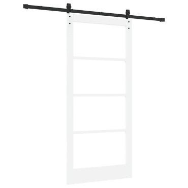 vidaXL Συρόμενη Πόρτα ORKDAL Λευκό και Μαύρο 93 x 202 cm