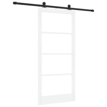 vidaXL Συρόμενη Πόρτα ORKDAL 93 x 202 cm Μασίφ ξύλο πεύκου και γυαλί
