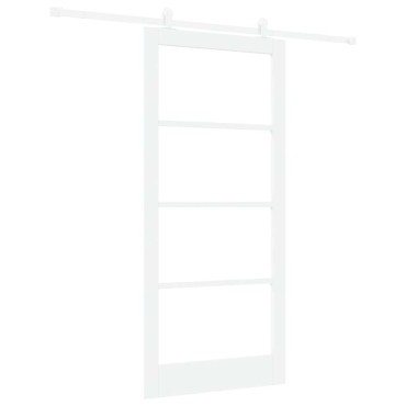 vidaXL Συρόμενη Πόρτα ORKDAL 93 x 202 cm Μασίφ ξύλο πεύκου και γυαλί