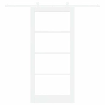 vidaXL Συρόμενη Πόρτα ORKDAL 93 x 202 cm Μασίφ ξύλο πεύκου και γυαλί