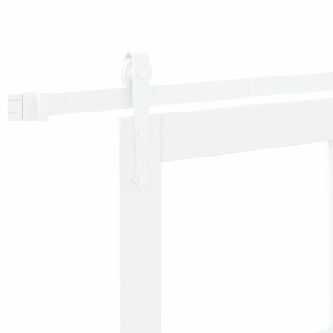vidaXL Συρόμενη Πόρτα 83 x 211 εκ. Μασίφ ξύλο πεύκου και γυαλί Λευκό