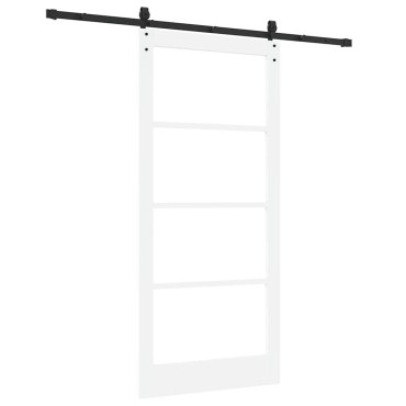 vidaXL Συρόμενη Πόρτα 93 x 202 cm Μασίφ ξύλο πεύκου και γυαλί