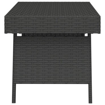 vidaXL Τραπεζάκι Βοηθητικό Πτυσσόμενο Μαύρο 60x40x38cm Συνθ. Ρατάν 1 τεμ.