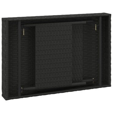 vidaXL Τραπεζάκι Βοηθητικό Πτυσσόμενο Μαύρο 60x40x38cm Συνθ. Ρατάν 1 τεμ.