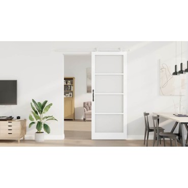 vidaXL Συρόμενη Πόρτα ORKDAL 93 x 232 εκ. Μασίφ ξύλο πεύκου και γυαλί