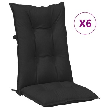 vidaXL Σέτ Μαξιλαριών Καρέκλας Υψηλής Πλάτης 6 τμχ. Πολυεστέρας 120x50x7cm