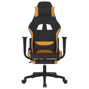 vidaXL Καρέκλα Gaming Μαύρο/Πορτοκαλί Ύφασμα με Υποπόδιο 64x60x(117-127)cm 1 τεμ.