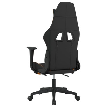 vidaXL Καρέκλα Gaming Μαύρο/Πορτοκαλί Ύφασμα με Υποπόδιο 64x60x(117-127)cm 1 τεμ.