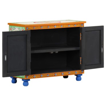 vidaXL Ντουλάπι με Χειροπ. Λεπτομέρειες 70x35x60cm Μασίφ Ξύλο Μάνγκο 1 τεμ.