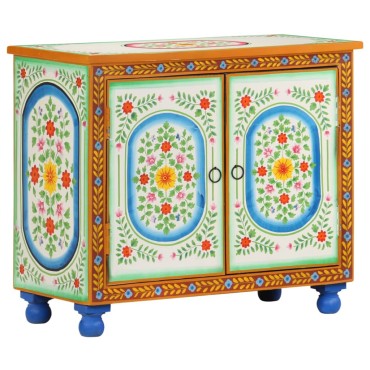 vidaXL Ντουλάπι με Χειροπ. Λεπτομέρειες 70x35x60cm Μασίφ Ξύλο Μάνγκο 1 τεμ.