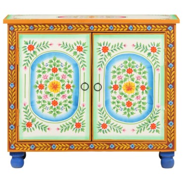 vidaXL Ντουλάπι με Χειροπ. Λεπτομέρειες 70x35x60cm Μασίφ Ξύλο Μάνγκο 1 τεμ.
