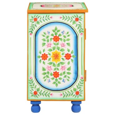 vidaXL Ντουλάπι με Χειροπ. Λεπτομέρειες 70x35x60cm Μασίφ Ξύλο Μάνγκο 1 τεμ.
