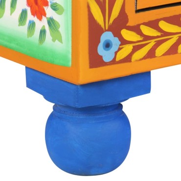 vidaXL Ντουλάπι με Χειροπ. Λεπτομέρειες 70x35x60cm Μασίφ Ξύλο Μάνγκο 1 τεμ.