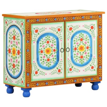 vidaXL Ντουλάπι με Χειροπ. Λεπτομέρειες 70x35x60cm Μασίφ Ξύλο Μάνγκο 1 τεμ.
