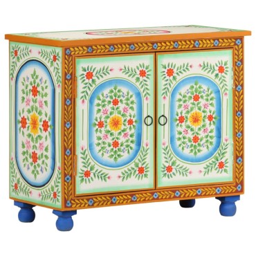 vidaXL Ντουλάπι με Χειροπ. Λεπτομέρειες 70x35x60cm Μασίφ Ξύλο Μάνγκο 1 τεμ.