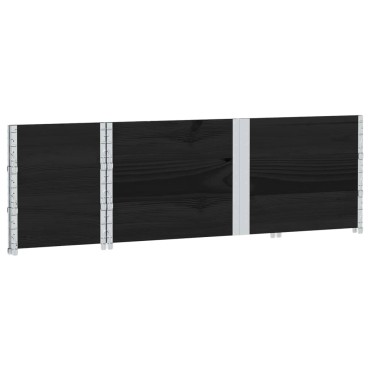vidaXL Κολάρα Παλέτας 3 τεμ. Μαύρο 150x50 εκ. από Μασίφ Ξύλο Πεύκου