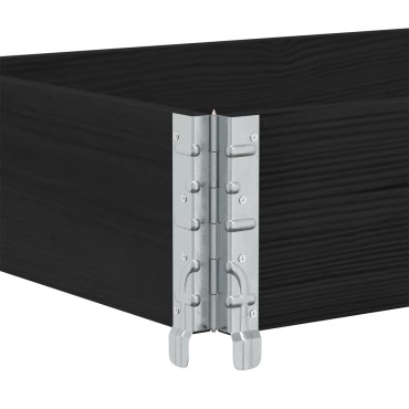 vidaXL Κολάρα Παλέτας 3 τεμ. Μαύρο 150x50 εκ. από Μασίφ Ξύλο Πεύκου