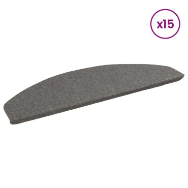 vidaXL Αυτοκόλλητα Ματ Σκαλοπατιών 15 τμχ. 80 x 28 x 3,5 εκ Γκρι