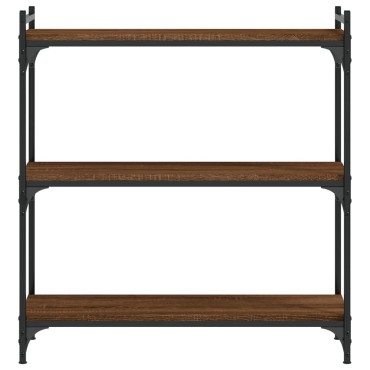 vidaXL Βιβλιοθήκη 3 Επιπέδων Καφέ Δρυς 80x30x86cm Επεξεργ. Ξύλο 1 τεμ.