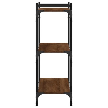 vidaXL Βιβλιοθήκη 3 Επιπέδων Καφέ Δρυς 80x30x86cm Επεξεργ. Ξύλο 1 τεμ.