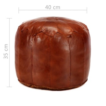 vidaXL Πουφ Ταμπά 40x35cm από Γνήσιο Δέρμα Κατσίκας 1 τεμ.