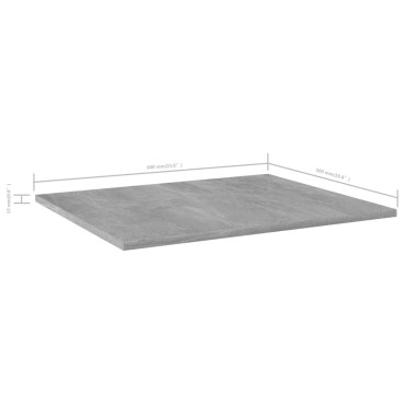 vidaXL Ράφια Βιβλιοθήκης 8 τεμ. Γκρι Σκυροδ. 60x50x1,5cm Μοριοσανίδα