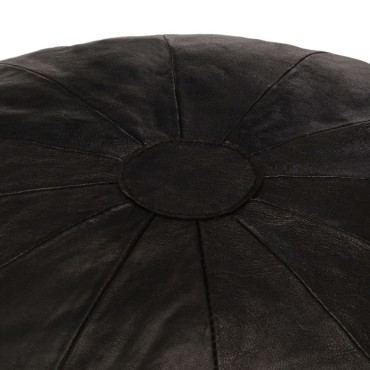 vidaXL Πουφ Μαύρο 40x35cm από Γνήσιο Δέρμα Κατσίκας 1 τεμ.