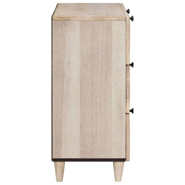 vidaXL Πλαϊνό γραφείο 3 τεμ. 180x33,5x75cm Μασίφ ξύλο μάνγκο