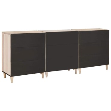 vidaXL Πλαϊνό γραφείο 3 τεμ. 180x33,5x75cm Μασίφ ξύλο μάνγκο