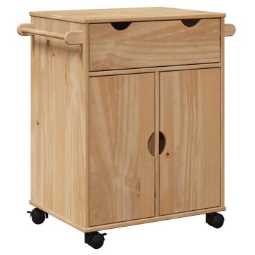 vidaXL Τρόλεϊ Κουζίνας OTTA 59x45x80cm από Μασίφ Ξύλο Πεύκου 1 τεμ.