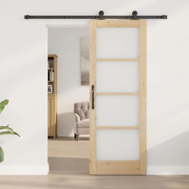 vidaXL Συρόμενη Πόρτα ORKDAL 73,5 x 198,5 εκ. Φυσικό και Μαύρο