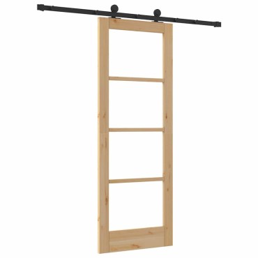 vidaXL Συρόμενη Πόρτα ORKDAL 73,5 x 198,5 εκ. Φυσικό και Μαύρο
