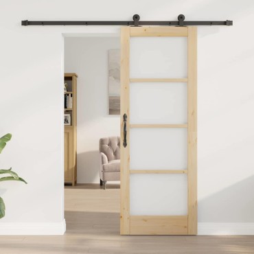 vidaXL Συρόμενη Πόρτα ORKDAL 73,5 x 198,5 εκ. Φυσικό και Μαύρο