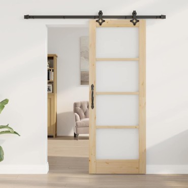 vidaXL Συρόμενη Πόρτα ORKDAL 73,5 x 198,5 εκ. Φυσικό και Μαύρο