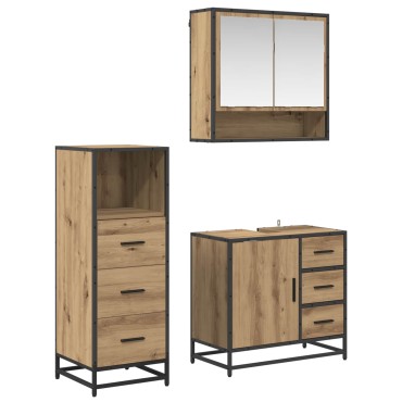 vidaXL Σετ Επίπλων Μπάνιου 3 τεμ. Artisan Oak 65x33x60 εκ