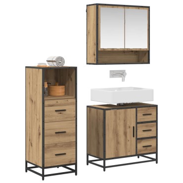 vidaXL Σετ Επίπλων Μπάνιου 3 τεμ. Artisan Oak 65x33x60 εκ