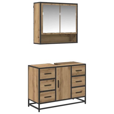 vidaXL Σετ Επίπλων Μπάνιου 2 τεμ. Artisan Oak 80x33x60 εκ