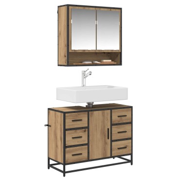 vidaXL Σετ Επίπλων Μπάνιου 2 τεμ. Artisan Oak 80x33x60 εκ